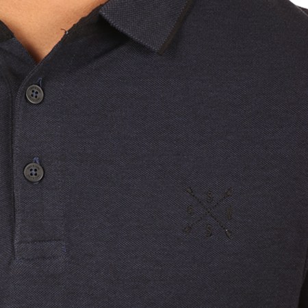 Only And Sons - Polo Manches Courtes Stan Fitted Bleu Marine