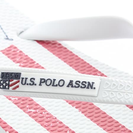 US Polo ASSN - Tongs Rick Blanc Bleu Marine Rouge