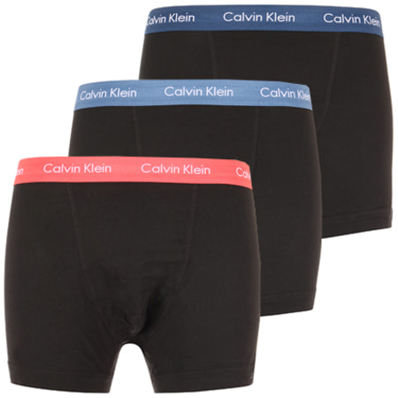 Calvin Klein - Lot de 3 Boxers Coton Stretch U2662G KGH Noir Bleu Marine Bleu Rouge