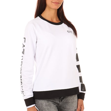 EA7 Emporio Armani - Tee Shirt Manches Longues Femme 3YTM54-TJ39Z Blanc