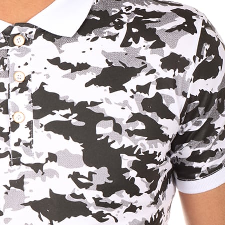 Ikao - Polo Manches Courtes Oversize F004 Blanc Camouflage