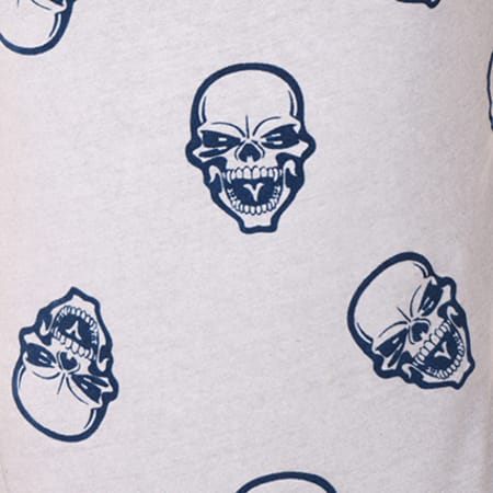 Untouchable - Tee Shirt Skull Oil Wash Gris Bleu