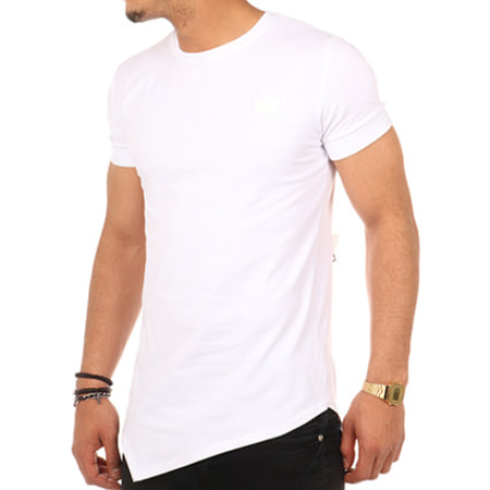 Uniplay - Tee Shirt Oversize Asymétyrique Zips UPT133 Blanc