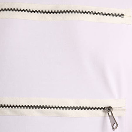 Uniplay - Tee Shirt Oversize Asymétyrique Zips UPT133 Blanc