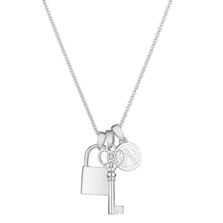 Chained And Able - Collier NA 16085 Lock Key Bunch Necklage Argenté