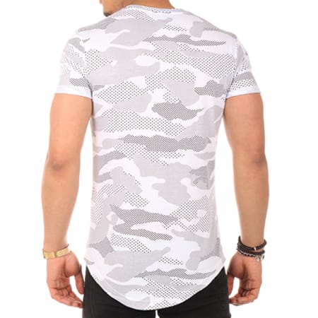 John H - Tee Shirt Oversize 398 Camo Blanc