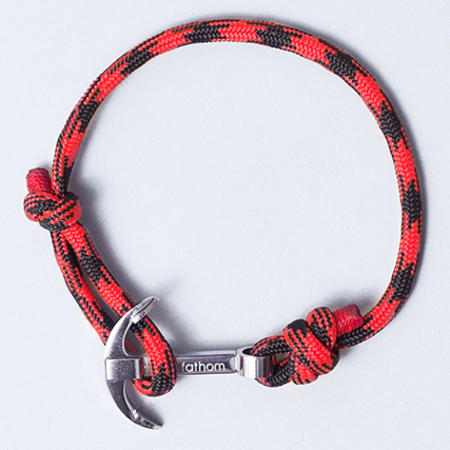 Fathom - Bracelet Santa Marta Silver Rouge Noir