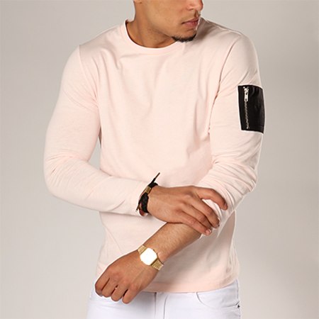 LBO - Tee Shirt Manches Longues Bomber 166 Rose Pale