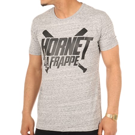 Hornet La Frappe - Tee Shirt Logo Gris Chiné