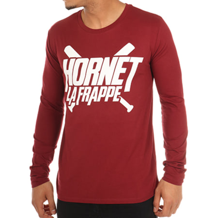 Hornet La Frappe - Tee Shirt Manches Longues Logo Bordeaux