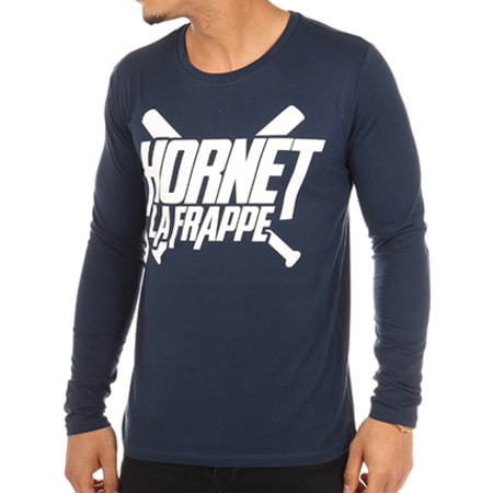 Hornet La Frappe - Tee Shirt Manches Longues Logo Bleu Marine