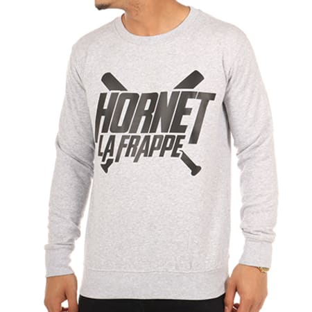 Hornet La Frappe - Sweat Crewneck Logo Gris Chiné Clair