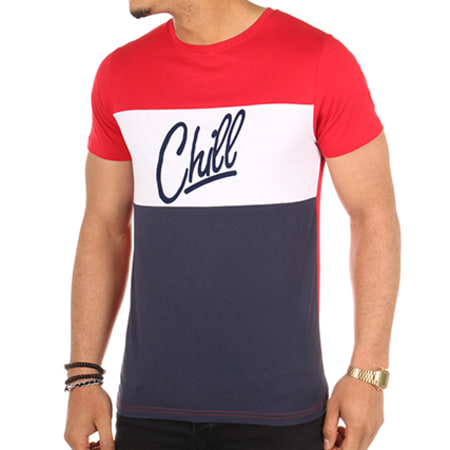 Luxury Lovers - Tee Shirt Chill Tricolore Rouge Blanc Bleu