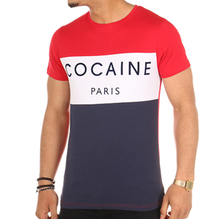 Luxury Lovers - Tee Shirt Cocaine Rouge Blanc Bleu