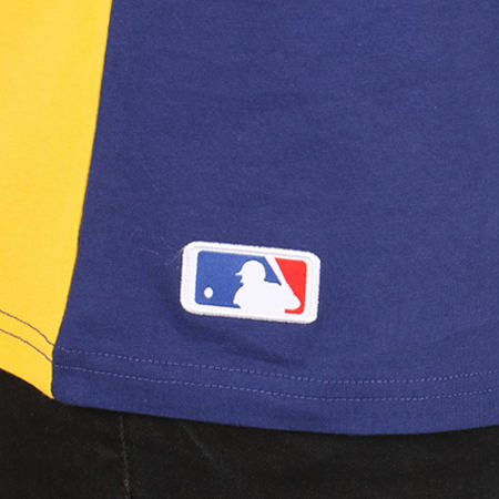 New Era - Tee Shirt Border Edge Panel II Los Angels Dodgers Jaune Bleu Marine Jaune
