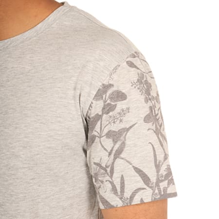 Only And Sons - Tee Shirt Oversize Torsten Gris Chiné Floral