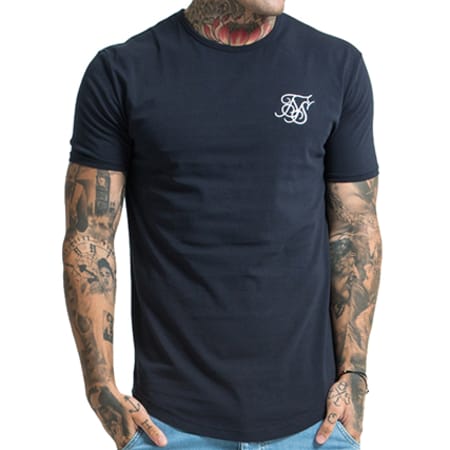 SikSilk - Tee Shirt Oversize Gym 10890 Bleu Marine