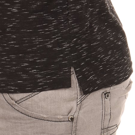 Biaggio Jeans - Polo Manches Courtes Bitita Noir Chiné
