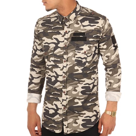 Uniplay - Chemise Manches Longues AMG-4 Camouflage Beige
