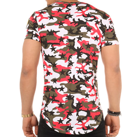 Berry Denim - Tee Shirt Oversize S1654 Camouflage Rouge