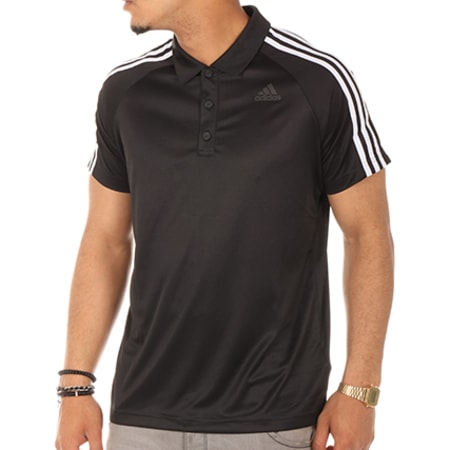 Adidas Sportswear - Polo Manches Courtes D2M 3S BK2601 Noir