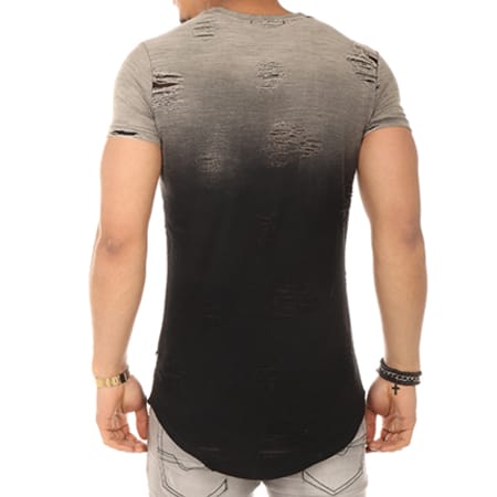 John H - Tee Shirt Oversize T128 Gris Noir