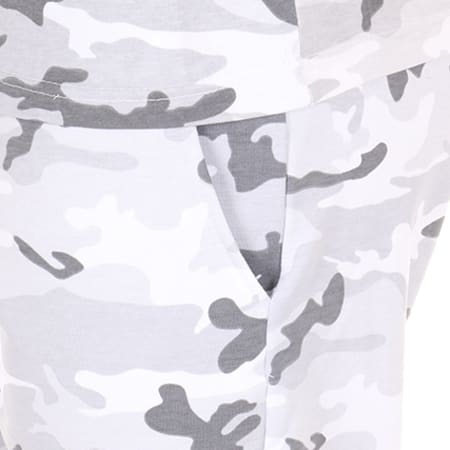 John H - Ensemble Tee Shirt Short 402 Blanc Camouflage