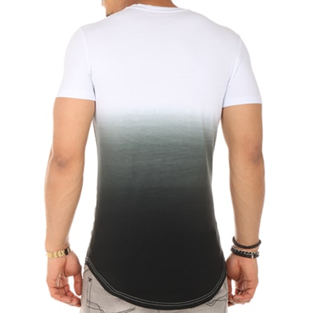 John H - Tee Shirt Oversize 143 Blanc Dégradé Noir