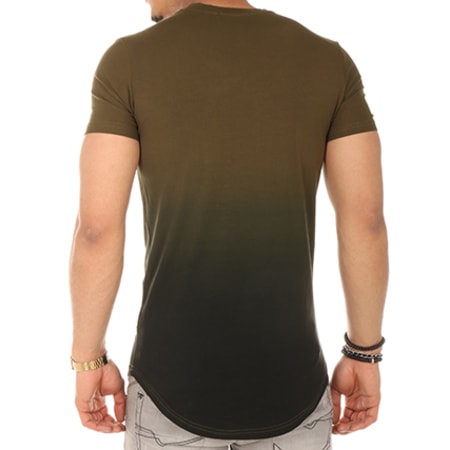 John H - Tee Shirt Oversize 143 Vert Kaki Noir
