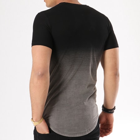 John H - Tee Shirt Oversize 143 Noir Dégradé Gris