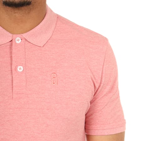 Only And Sons - Polo Manches Courtes Sever Fitted Rose Chiné
