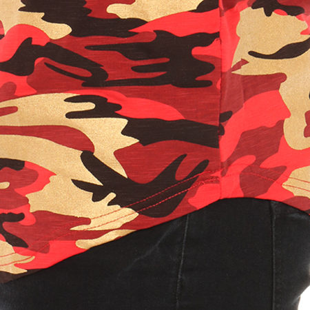 Gov Denim - Tee Shirt Oversize 171033 Rouge Camouflage 
