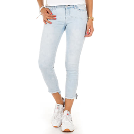 Noisy May - Jean Slim Femme Eve LW Hight Low Ankle Bleu Wash