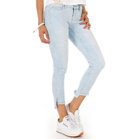 Noisy May - Jean Slim Femme Eve LW Hight Low Ankle Bleu Wash