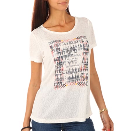 Only - Tee Shirt Femme Unplugged Life Top Box Ess Blanc