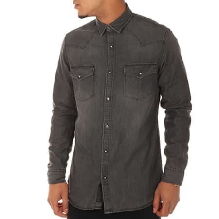 Produkt - Chemise Manches Longues Western Gris Anthracite