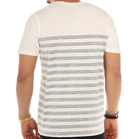 Produkt - Tee Shirt Poche GMS Kareq Blanc Bleu Marine