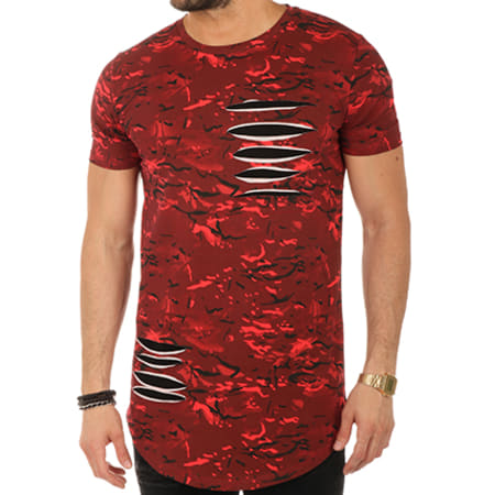 Berry Denim - Tee Shirt Oversize TY0115 Rouge Camouflage