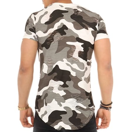 John H - Tee Shirt Oversize 148 Gris Camouflage