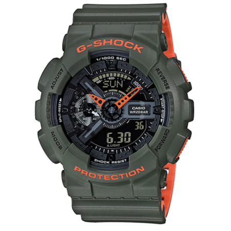 G-Shock - Montre G-Shock GA-110LN-3AER Vert Kaki Orange