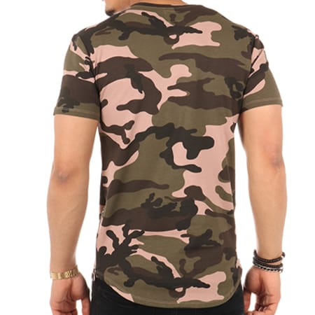 LBO - Tee Shirt Oversize 14 Camouflage Vert Kaki Rose