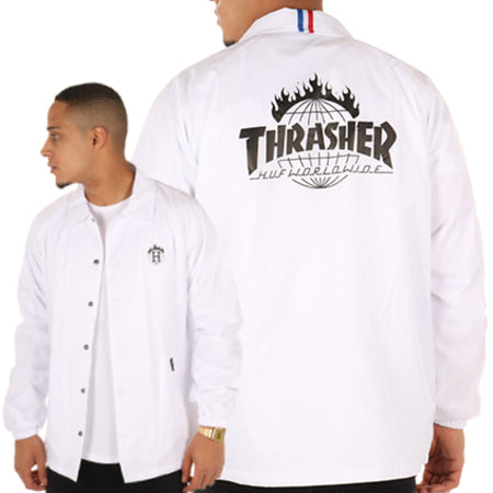 Thrasher - Veste HUF TDS Coach's Blanc