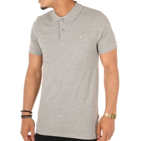 Jack And Jones - Polo Manches Courtes Perfecto Gris Chiné