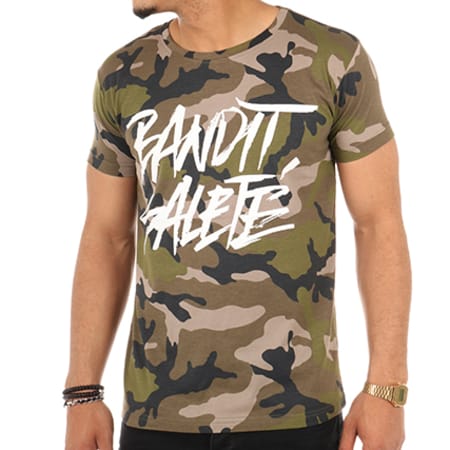 Fianso - Tee Shirt Bandit Saleté 2 Camouflage Vert Kaki