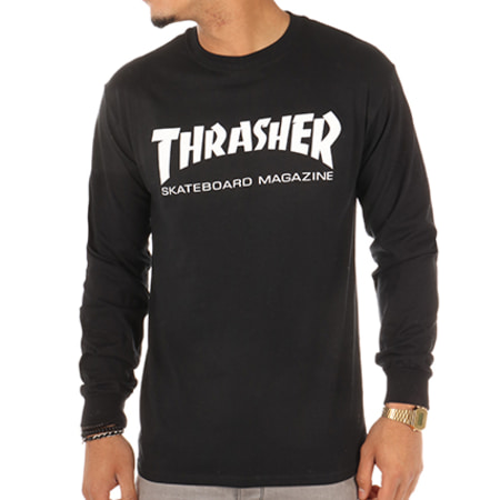 Thrasher - Tee Shirt Manches Longues Skate Magazine Noir 