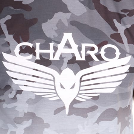 Charo - Tee Shirt City Warrior Noir Camouflage Blanc