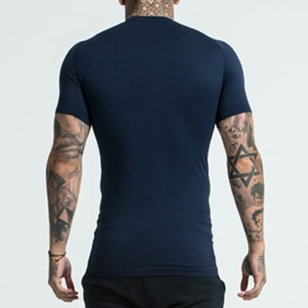 SikSilk - Tee Shirt Raglan Gym 10830 Bleu Marine