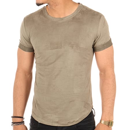 Aarhon - Tee Shirt Oversize 17-605 Vert Kaki