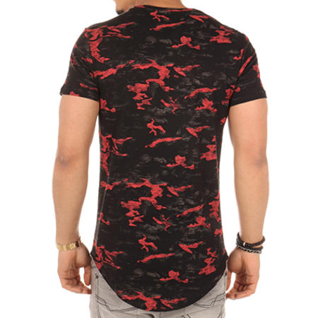 Terance Kole - Tee Shirt Oversize 79457 Noir Camouflage Rouge