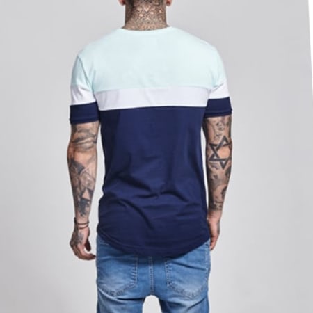 Illusive London - Tee Shirt Oversize Sport Bleu Marine Bleu Turquoise